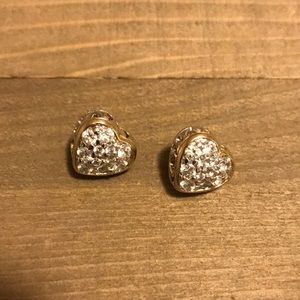 John Medeiros pave and gold heart studs